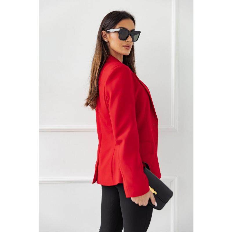 

Double Breasted Blazer, Office Work Suit Jacket, Slim Fit Solid Color Tailored Outerwear, Versatile Autumn Winter Business Casual Jacket for Women 2XL червоний