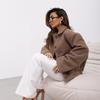Women Winter Warm Long Sleeve Lapel Big Pocket Solid Color Woolen Jacket Coat Outerwear