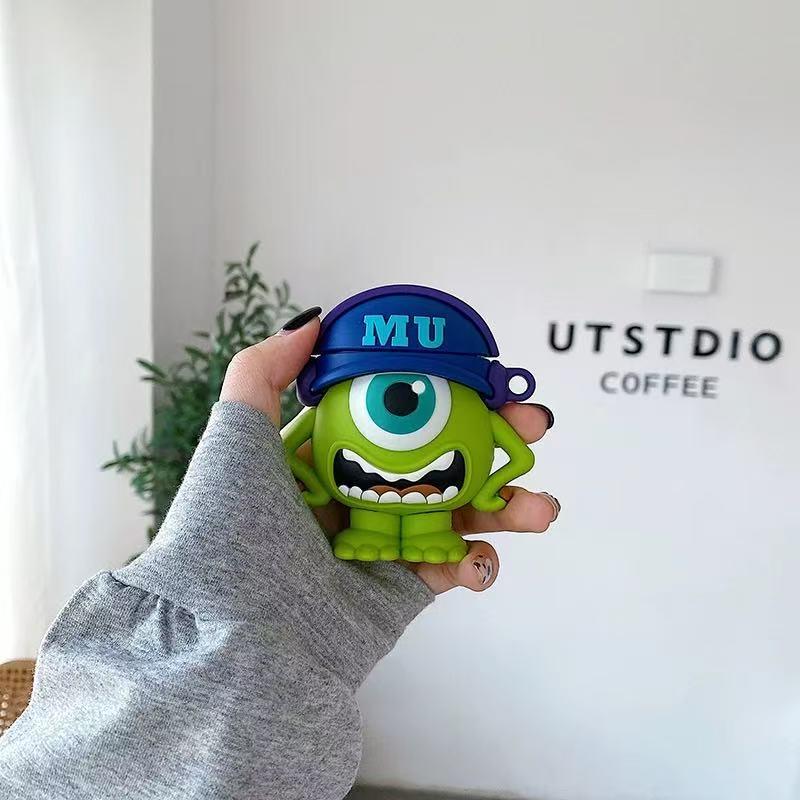 Pro AirPods Pro2 4 3 2 1 Pro Pouzdro na sluchátka 3D Monsters University Mike Silikonové Ochranné s přívěskem Kryt krabičky na sluchátka