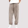 Yousheng Men Sport Pants Wide Leg Drawstring Elastic Waist Pure Color Sweatpants Full Length Loose with Pockets Long Trousers