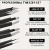 Women's Eyebrow Clip Stainless Steel Black Eyebrow Trimmer Men's Plucking Tweezers Beard Clip 4 Styles