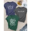 Elegant Party Women's Clothing3Matching Set for Sisters with Floral and Letter Pattern Print, Round Neck, Women's Short-sleeve for Spring, Summer,