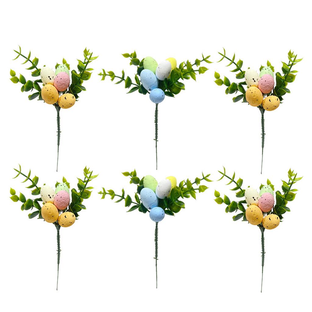 Artificial Easter Egg Branch Plastic Foam Easter Egg Pick Decoration for Hotel Restaurant Home Party