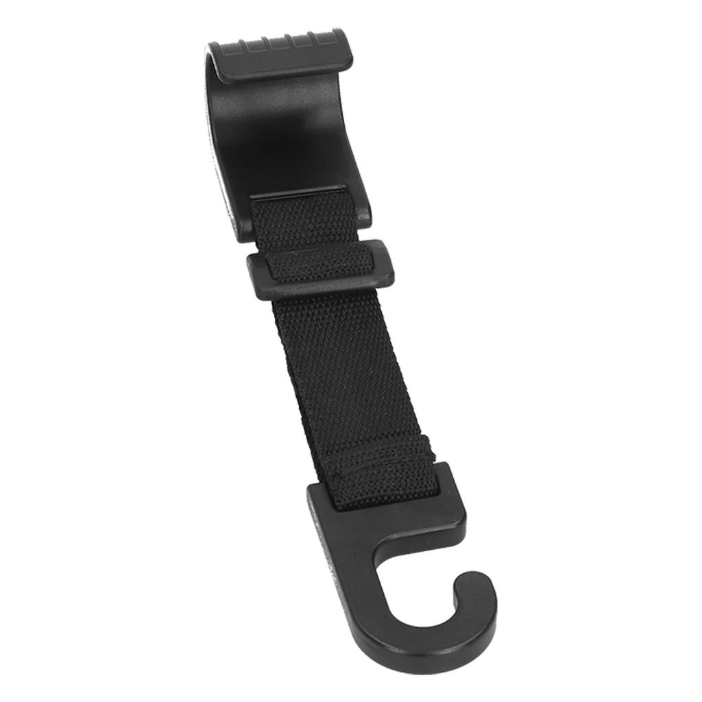 Car Headrest Hook Back Seat Adjustable Side Opening Design Rounded Black 5kg11lb for Handbag Coat