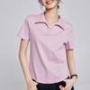 Short-sleeved Women's Summer New Front Shoulder Mercerized Half-sleeved Top Polo Shirt Lapel T-shirt Shirt