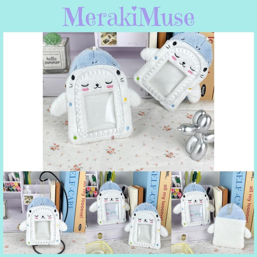 Adorable Creative Shark Cat Plush Card Holder For Instant Photo Display And Id