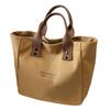 Canvas Handbag Large Capacity Zipper Closure Roomy Handbag Shopping Beach Travel Tote Bag Versatile Bento Bag