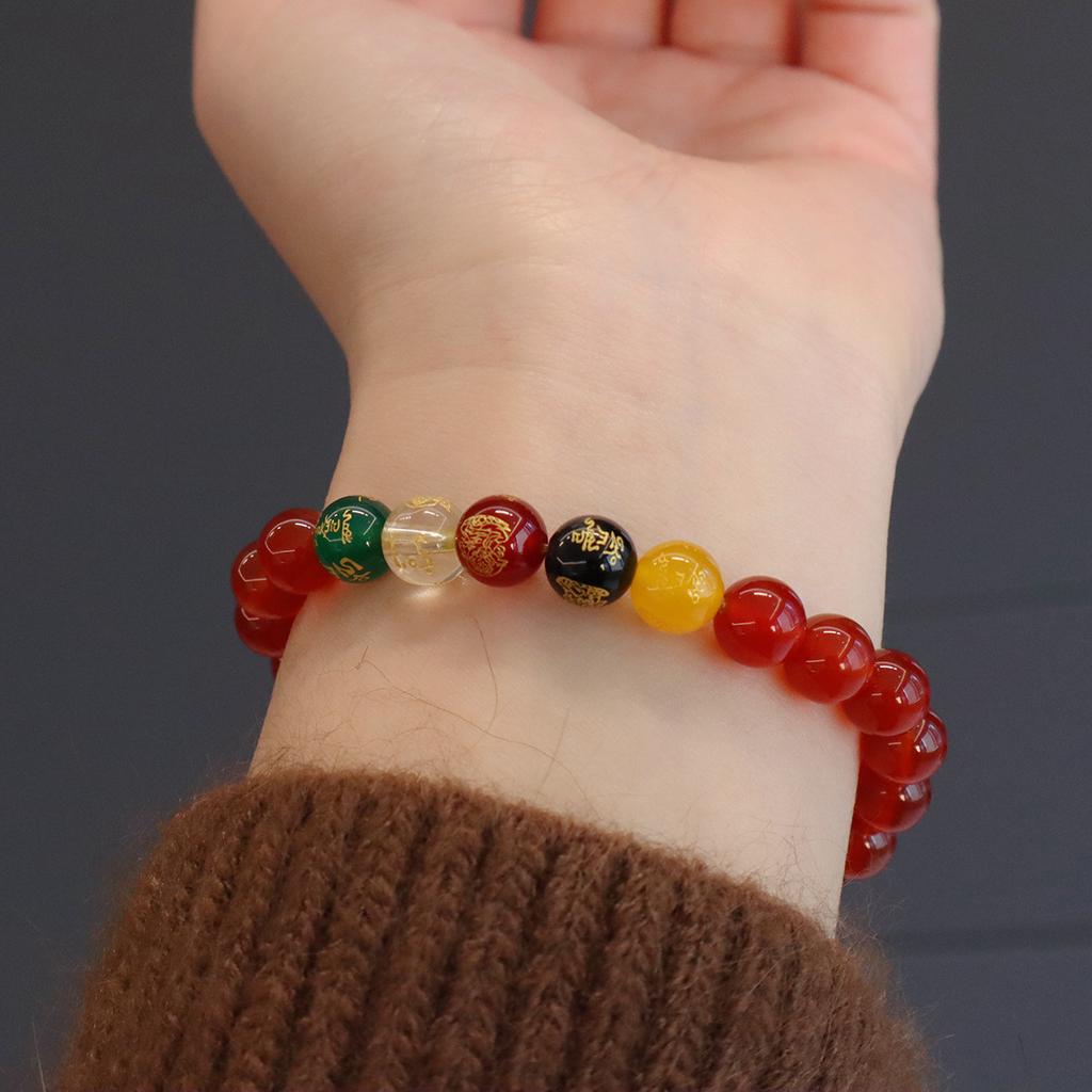 Natural black agate bracelet, red agate bracelet.fashion women daily jewelry gift