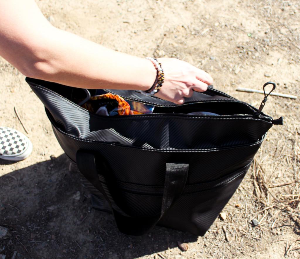 [Official 5-Year Warranty] AO Coolers Carbon Tote Bag, Black, Perfect for Fishing, Beach, Travel, and Picnics, Durable, 5-Year Warranty (Official