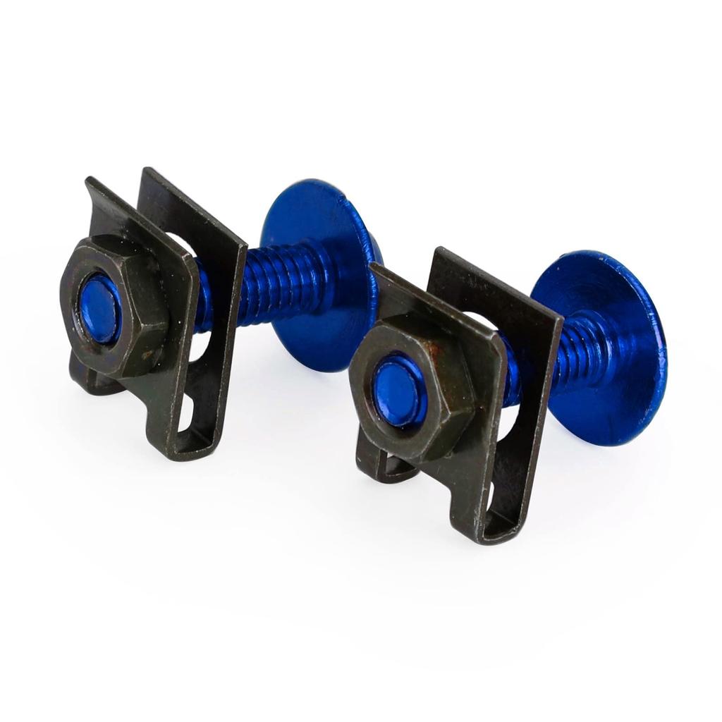 Bruce & Shark Motorcycle 10pcs M6x20mm Aluminum Screen Bolt Fairing Screen Screw Bolt Clip Kit (Blue)