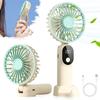 Handheld Fan USB Rechargeable Portable Mini Fan Cooling Strong Airflow Ultra Quiet 1200mAh 6 Speeds 3 Blade for Travel Office