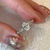 Rotating Ballet~ Micro-inlaid Zircon Spiral Ring Niche Light Luxury Advanced Sense Open Ring Adjustable