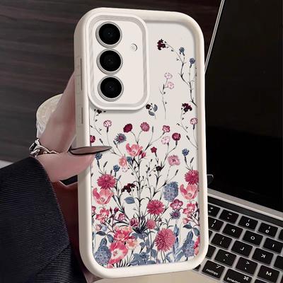 Funda de Silicona con Estampado Floral para Teléfono Samsung Galaxy S23 S22 S24 Ultra S21 S23 FE A55 A54 A15 A14 A35 A52 A53 5G Cubierta Suave de TPU