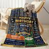 Happy Birthday Wishes Blanket Warmthful Decor Suitable for Picnics Seaside Sofa Four Seasons Multipurpose Digital Print
