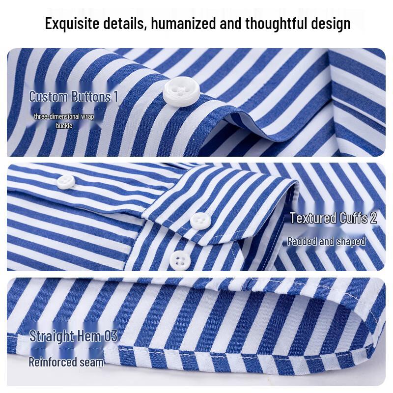 Shanshan Men's 100-Count DP Non-Iron Cotton Long-Sleeve Shirt
