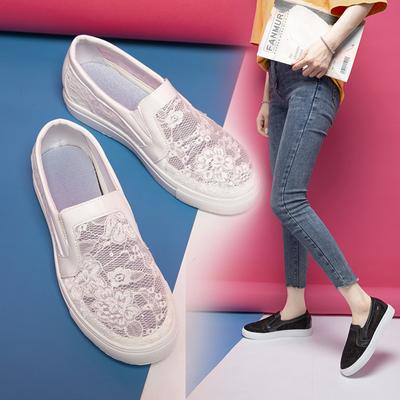 2024 Summer Casual Shoes Women's Small White Round-headed New Korean Version of Flat Shoes Mesh Women's Single Shoes