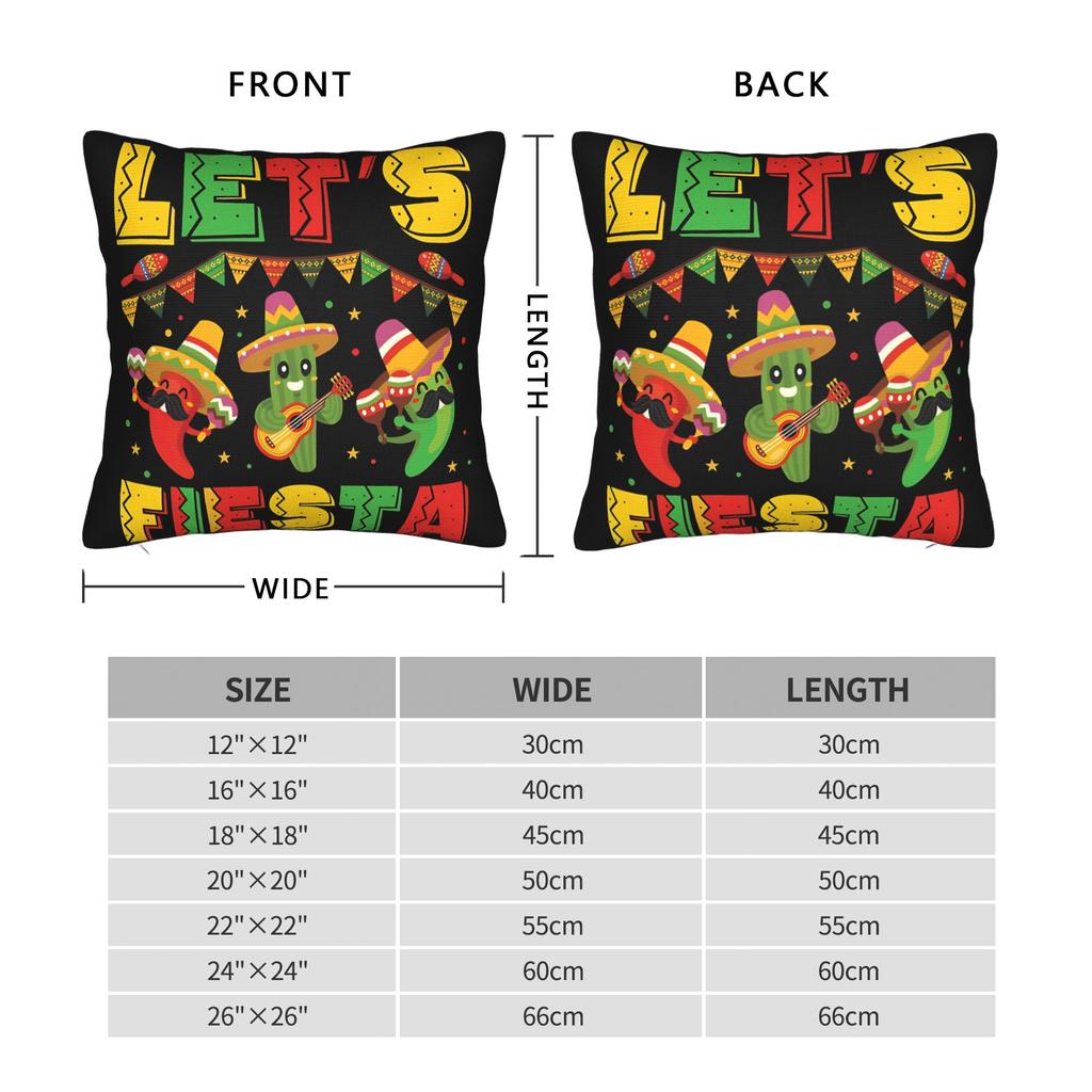 Let's Shift Party Fiesta Pillow Case Mexican Amigo Cinco De Mayo Comfy Pillow Cover Morden Pillowcases For Sofa Home Decoration