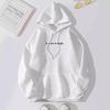 Women's Fleece-Lined Letter Print Kangaroo Pocket Hoodie
