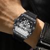 BINBOND Men's Domineering Barrel-Shaped Sports Watch with Curved Hollow Design