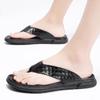 Cool Slippers Men Genuine Leather Fashion Flip Flop Summer Soft Shoes Men Shoes Outdoor Flat Shoes Men's Beach Cowhide Slippers
