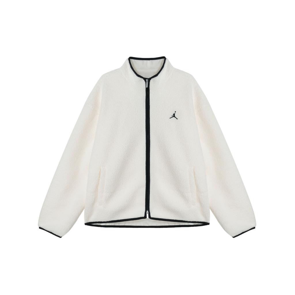 Jordan Flight Faux Shearling Stand Collar Loose Jacket Men Jacket Off-White FV7449-133