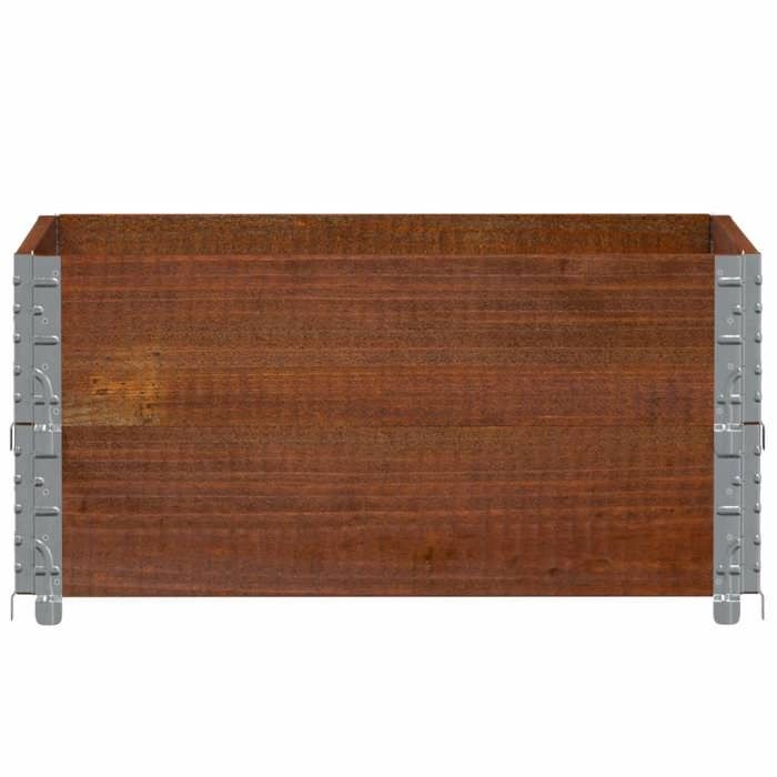 VidaXL Colliers de palette 2 pcs marron 80x60 cm bois de pin solide, côté palette, boîte à palette, cadre d’empilage de 4010271