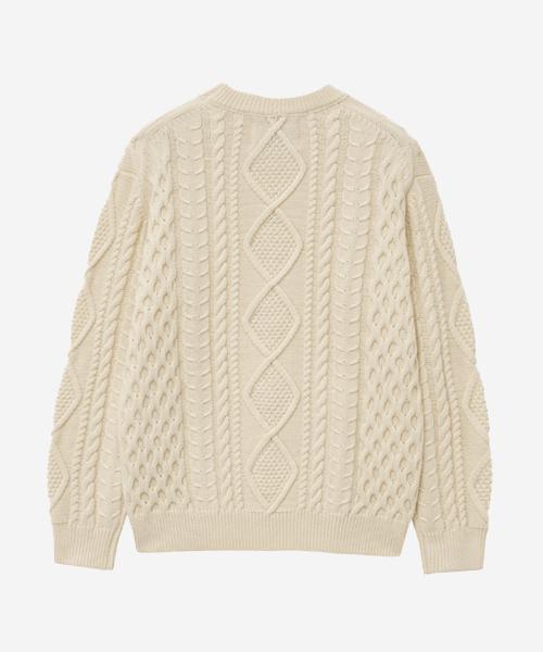 VTWO Daily Cable Soft Knit_Cream