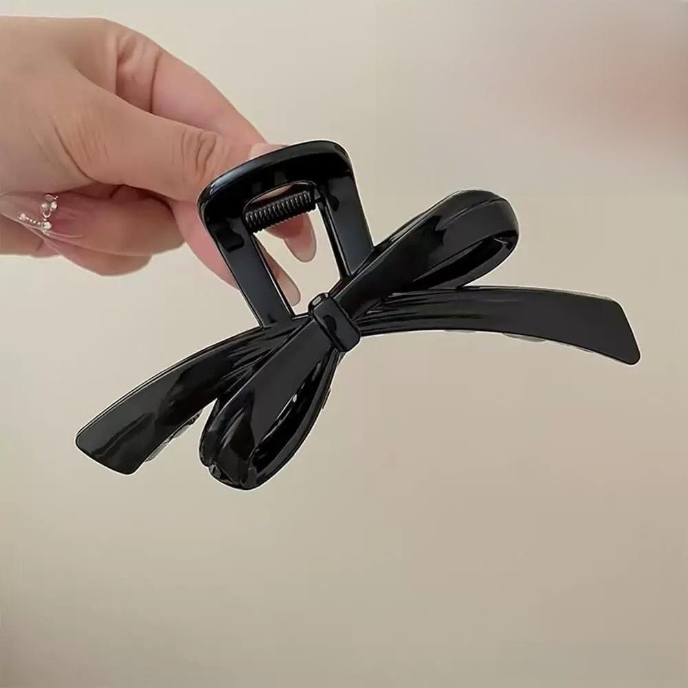 Solid Bow Hair Clips Plastic Barrettes Fashion Hair Claw Clip