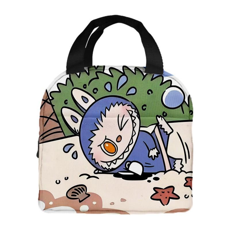 Labubu Cartoon Lunch Tote: Insulated Aluminum Foil Bento Bag for Students  5371