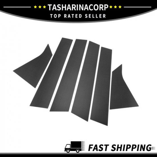 6Pcs Door Pillar Window Trim for Honda Civic Hatchback 16-21 Carbon Fiber