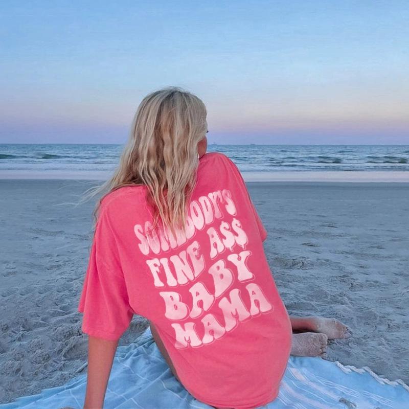Summer Round Neck 3D Simple Print Top Fashionable Casual Short Sleeved Women's T-shirts
