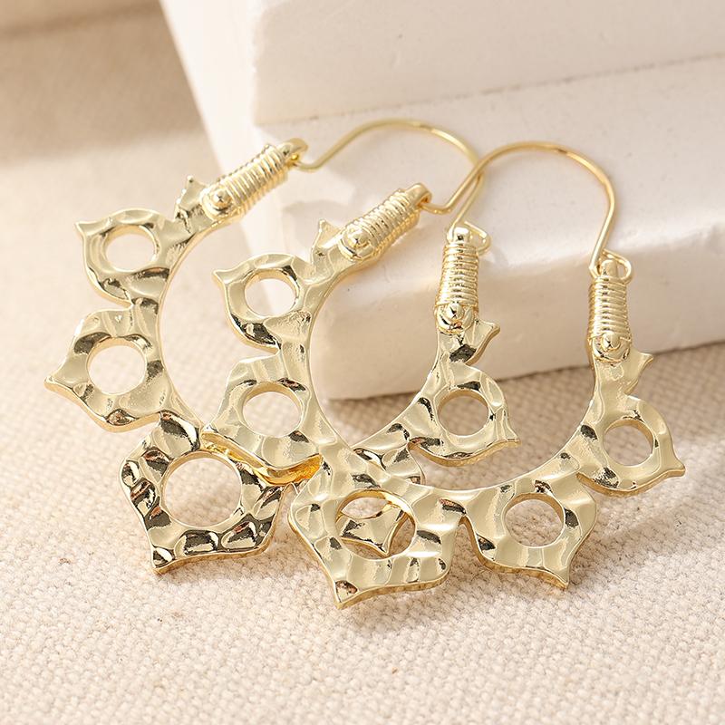 

Этнические золотого цвета металлические геометрической резьбой лепестковые серьги винтажные полые спиральные серьги-подвески для женщин ювелирные изделия