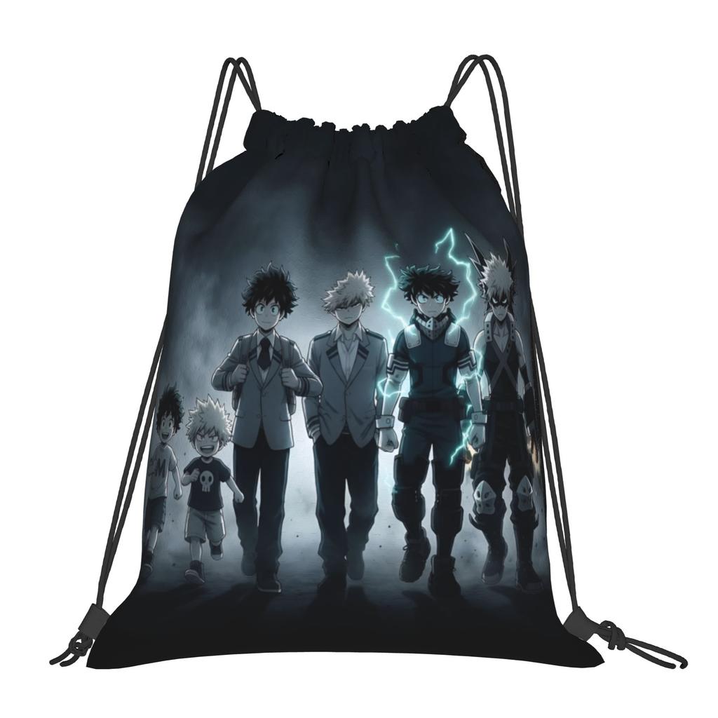 Custom My Hero Academias Drawstring Bag Men Women Portable Gym Sports Sackpack Shoto Todoroki Shopping Storage Backpacks