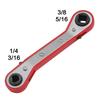 Refrigeration Ratchet Wrench 4 Different Sizes 1/4 X 3/16 Square X 3/8 X 5/16 Square Air Conditioning Ratcheting Service