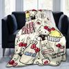 1pc Dessert Design Hello Kitty Blanket, Home Decor, Gift Idea, Suitable for All Seasons,Living Room, Travel, Camping, Car Blankets, Beach, Office Naps