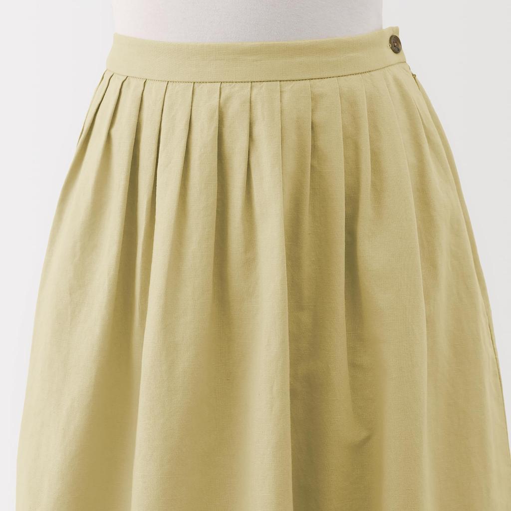 MUJI Women's Hemp Cotton Easy Long Skirt, BE1VBA5S, Yellow, Size M