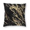 Golden Black Marble Square Pillowcase Polyester Linen Velvet Printed Zip Decor Home Cushion Cover Wholesale