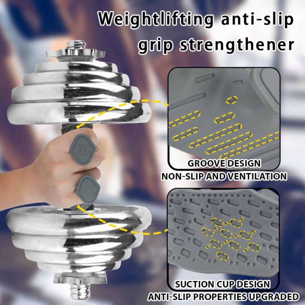 1 paire de poignées ergonomiques d'haltérophilie, poignées élastiques en silicone pour paume, gants d'entraînement et de gym