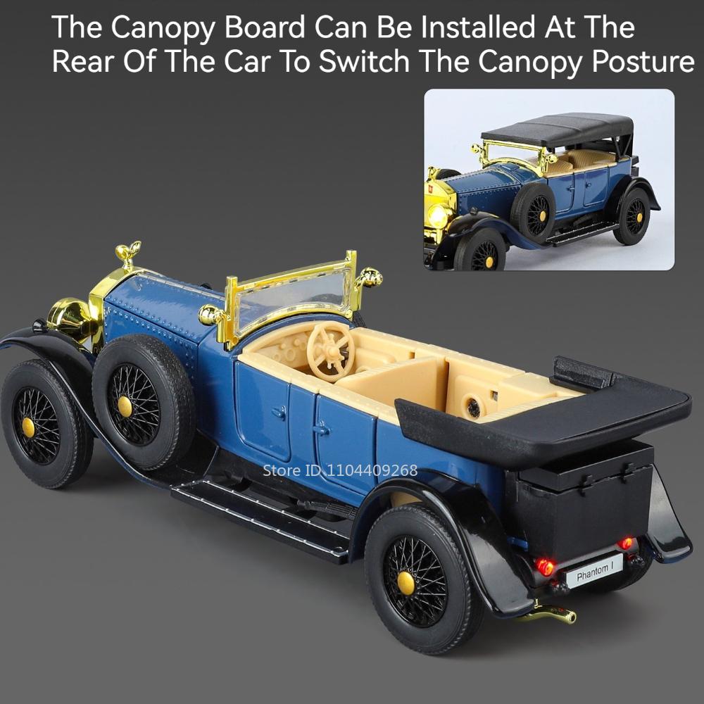 1:32 Scale Phantom I Rolls Royce 6x6 Car Model Toy Diecast Metal Off-Road Vehicle Shock Absorption Models Kids Hobby Presents