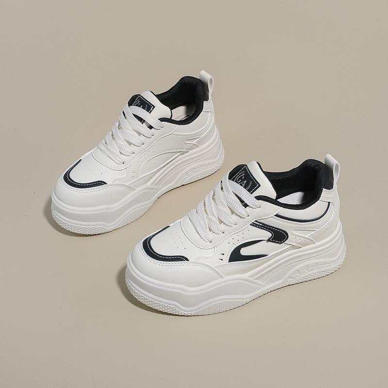 Woman Chunky Sneakers Comfortable Soft Sole Breathable Korean Style Height Increase Flat Shoes Casual Versatile Platform Shoes