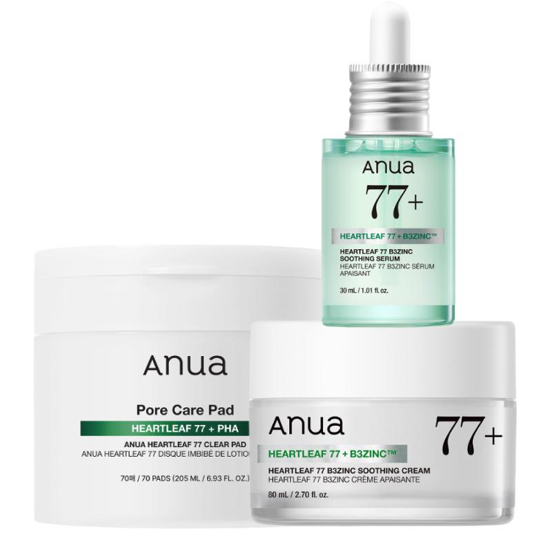 

ANUA Heartleaf B3 Zinc Calming Skincare Set (Toner Pad 70 Pads + B3 Zinc Serum 30ml + B3 Zinc Soothing Cream 50ml)