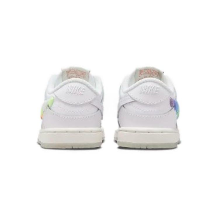 Nike Dunk Low TD Rainbow Lace Swoosh Baby Sneakers White Multi-Color Dark-Pony FQ1924-100