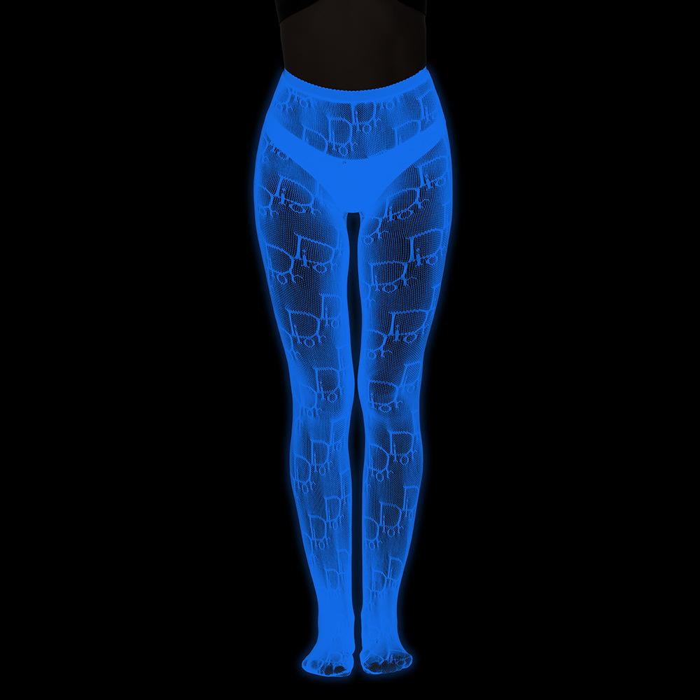 Night luminous leggings blue light pantyhose lace hollow luminous fishnet socks fluorescent sexy jacquard socks