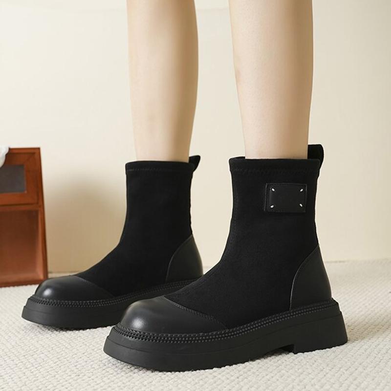 Fashion Flats Women Ankle Boots Winter Suede Platform Casual Cozy Walking Shoes Woman 2024 Trend Fashion Dress Designer Mujer Zapatillas