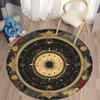 Astrology Mandala Round Rug Flannel Printed Carpet Cosmic Design Home Decor Cozy Soft Floor Mat Living Room Indoor Use