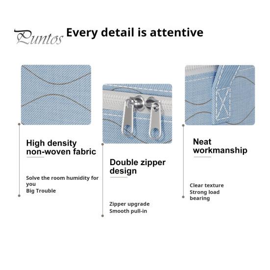 Large-Capacity Clothes Storage Bag with Handle Zipper Closure Dust-Proof Moisture-Proof Thickened Duvet Blanket Organizer Bag