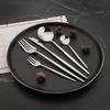 30Pcs Flatware Set Stainless Steel Cutlery Knife Cake Fork Spoon Dinnerware Tableware Set Kitchen Dinner Silverware Table Set