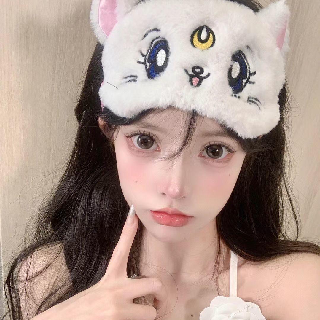 

Милая маска для глаз «Сейлор Мун», японская плюшевая мягкая маска для сна для девочек на обеденный перерыв, затемняющая маска для сна, мультяшное поколение защиты глаз для студентов