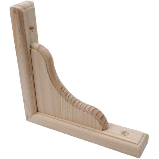 Antrader Solid Wall Mount Wood Shelf Bracket, 6 Inch Wooden Shelf Brackets, DIY Wood Bracket Include Mounting Screws, Pack of 2