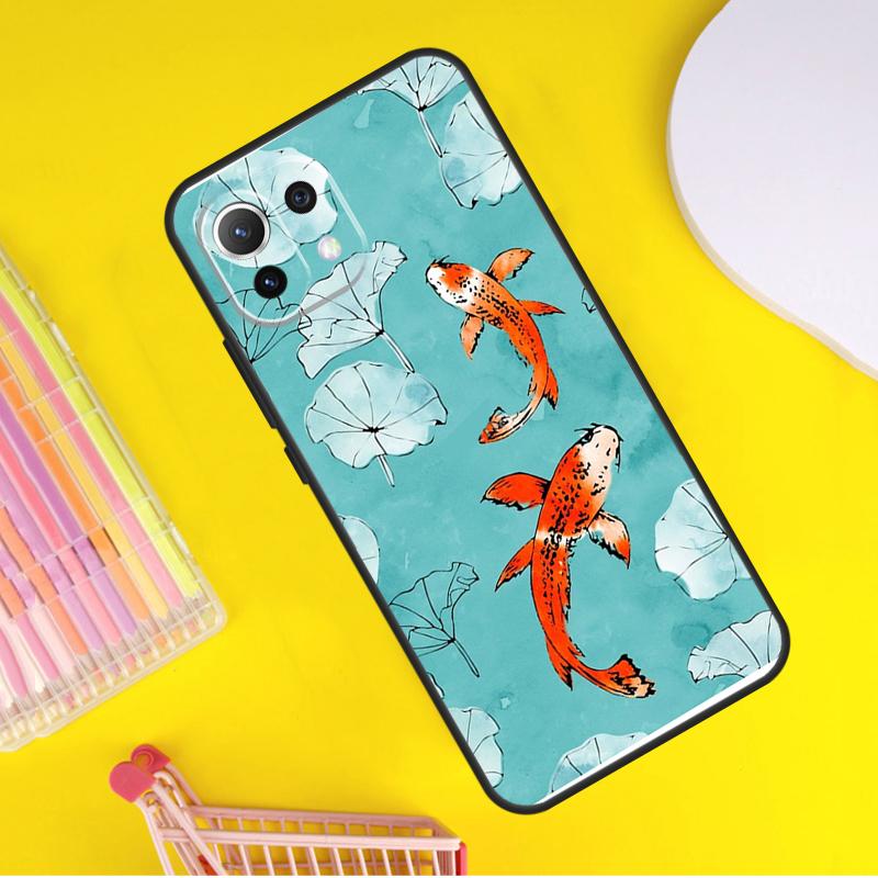 Koi Carp Fish Yin Yang Cover For Xiaomi 14 Ultra 13 11T 12T 13T 14T Pro POCO X7 X6 Pro X3 X5 F3 F5 M6 F6 Pro Case